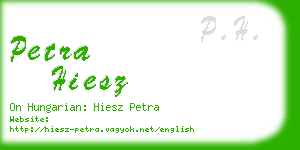 petra hiesz business card